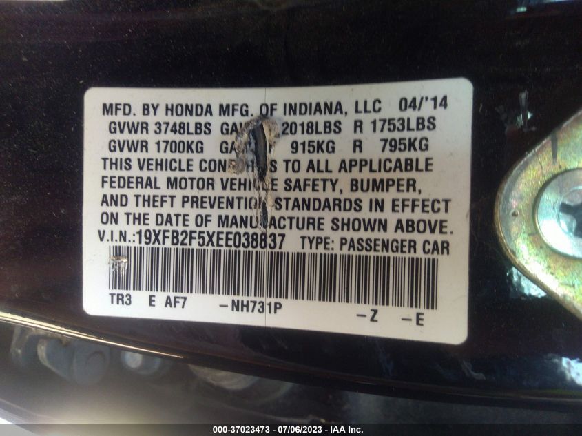 2014 HONDA CIVIC SEDAN LX - 19XFB2F5XEE038837