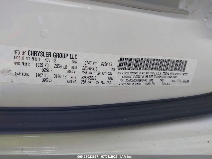 2013 CHRYSLER TOWN & COUNTRY TOURING - 2C4RC1BG0DR630725