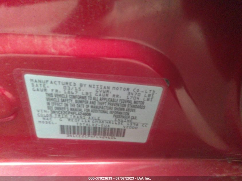 2015 NISSAN VERSA NOTE SV - 3N1CE2CP4FL424606