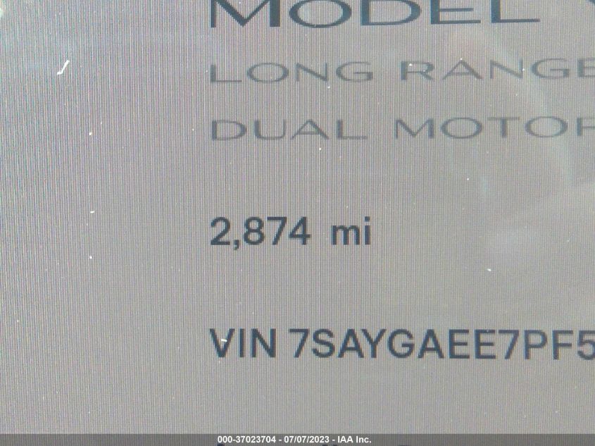 2023 TESLA MODEL Y LONG RANGE - 7SAYGAEE7PF594853