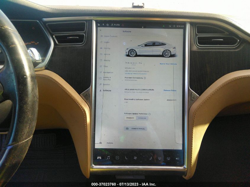 2013 TESLA MODEL S - 5YJSA1CG0DFP19650