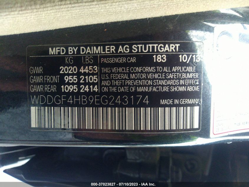 2014 MERCEDES-BENZ C-CLASS C 250 - WDDGF4HB9EG243174