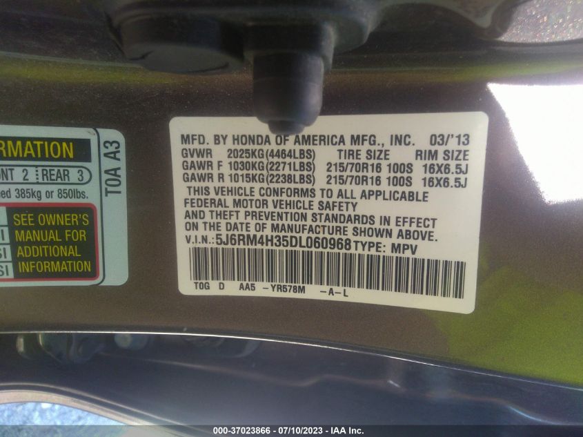 2013 HONDA CR-V LX - 5J6RM4H35DL060968