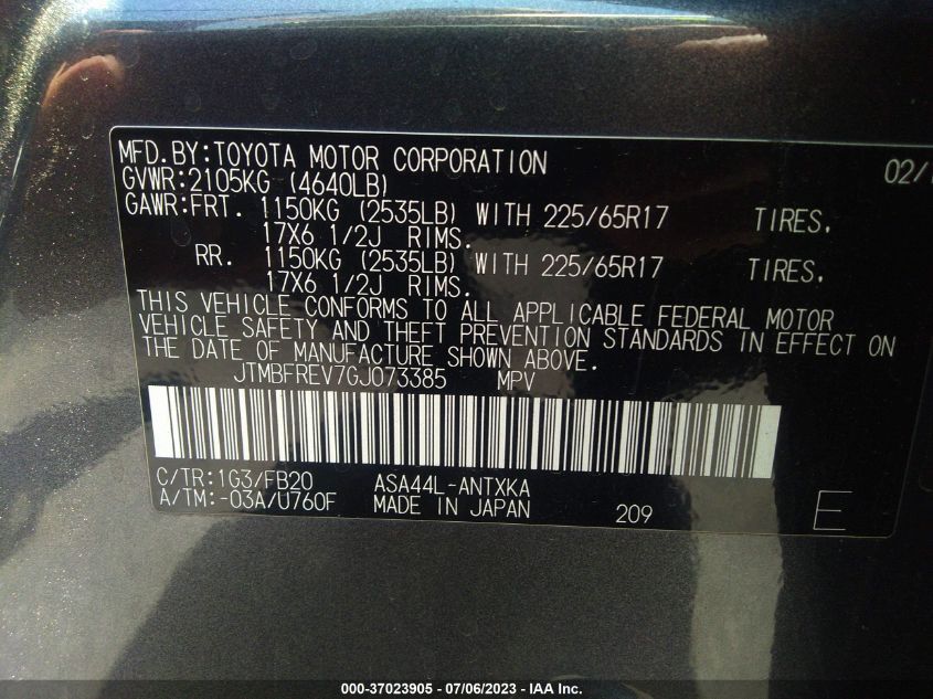 2016 TOYOTA RAV4 LE - JTMBFREV7GJ073385
