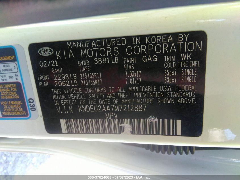 2021 KIA SELTOS S - KNDEU2AA7M7212887