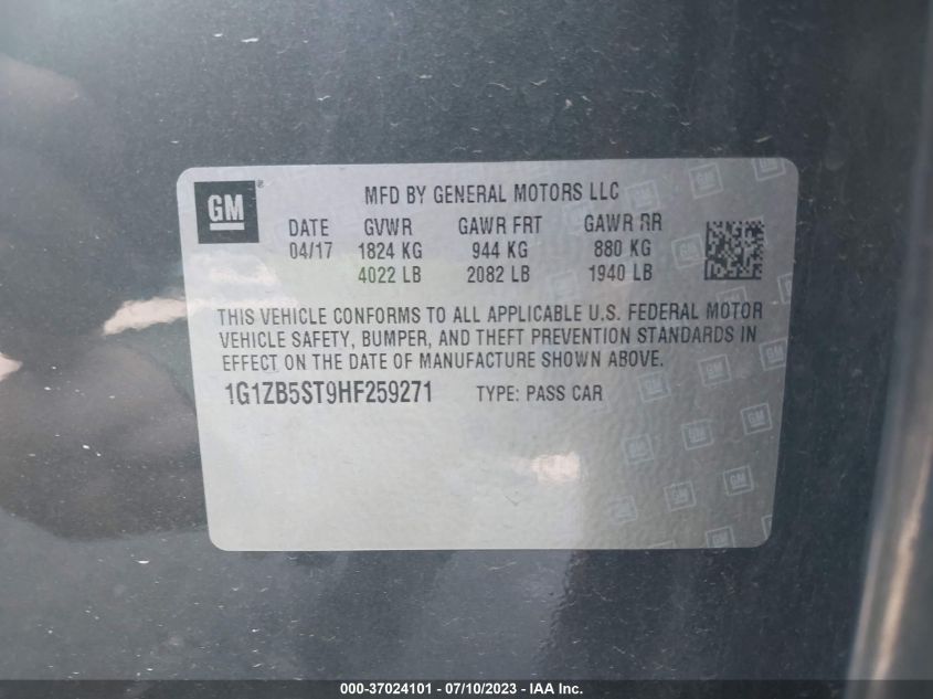 2017 CHEVROLET MALIBU LS - 1G1ZB5ST9HF259271