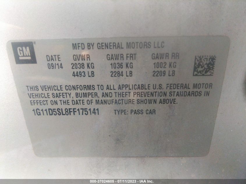 2015 CHEVROLET MALIBU LT - 1G11D5SL8FF175141