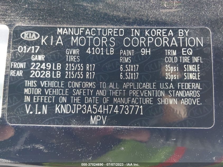 2017 KIA SOUL + - KNDJP3A54H7473771