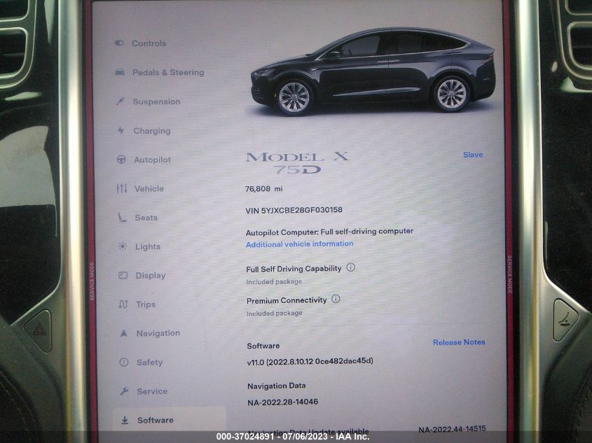 2016 TESLA MODEL X - 5YJXCBE28GF030158