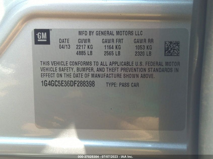 2013 BUICK LACROSSE - 1G4GC5E36DF288398