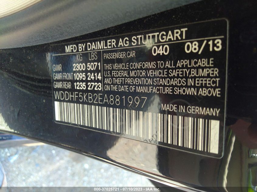 2014 MERCEDES-BENZ E-CLASS E 350 - WDDHF5KB2EA881997