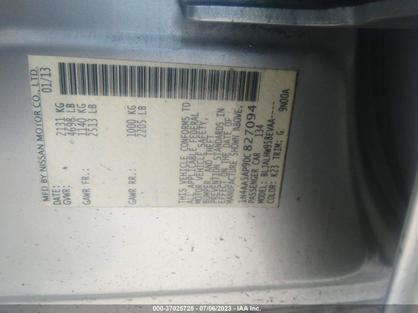 2013 NISSAN MAXIMA 3.5 SV W/PREMIUM PKG - 1N4AA5AP9DC827094