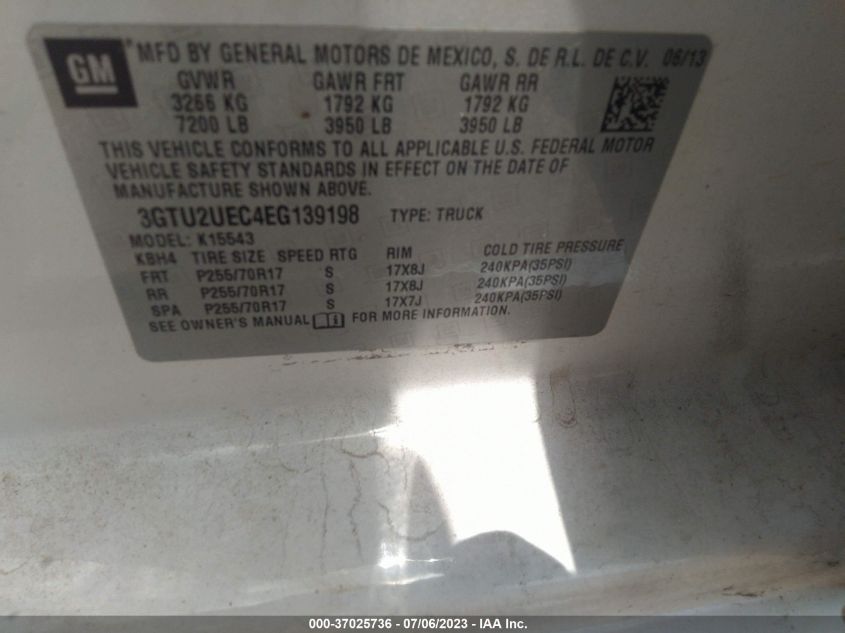 2014 GMC SIERRA 1500 SLE - 3GTU2UEC4EG139198