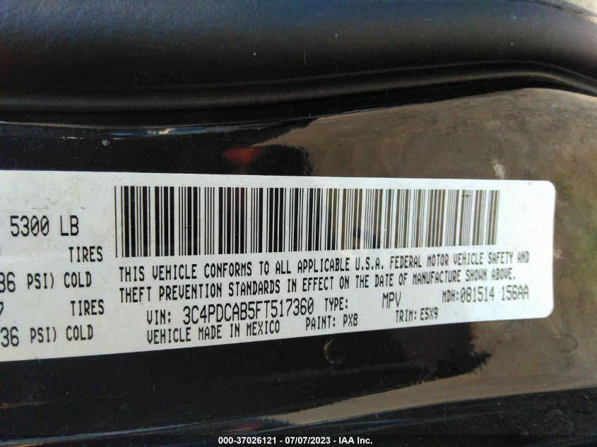 2015 DODGE JOURNEY AMERICAN VALUE PKG - 3C4PDCAB5FT517360