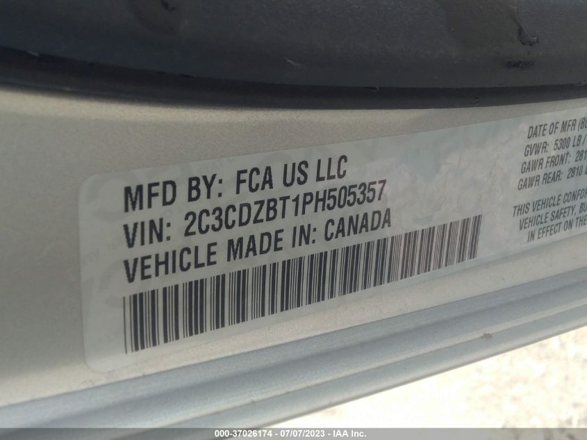 2023 DODGE CHALLENGER R/T - 2C3CDZBT1PH505357