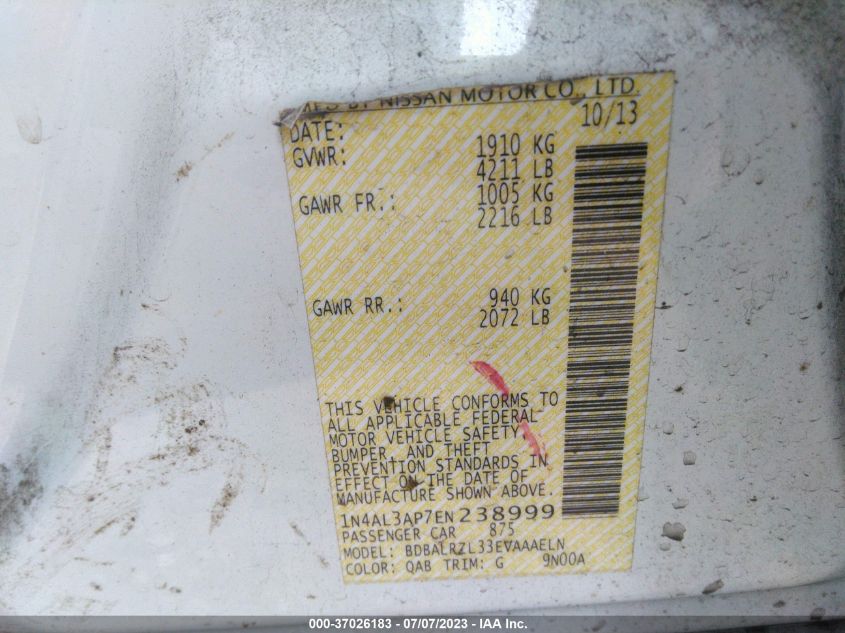 2014 NISSAN ALTIMA 2.5 S - 1N4AL3AP7EN238999