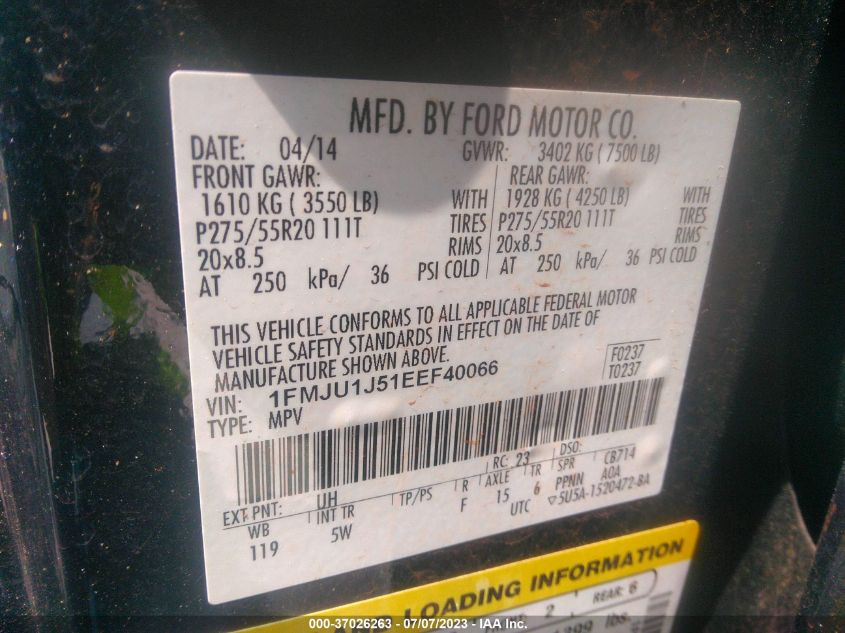 2014 FORD EXPEDITION XLT/KING RANCH - 1FMJU1J51EEF40066