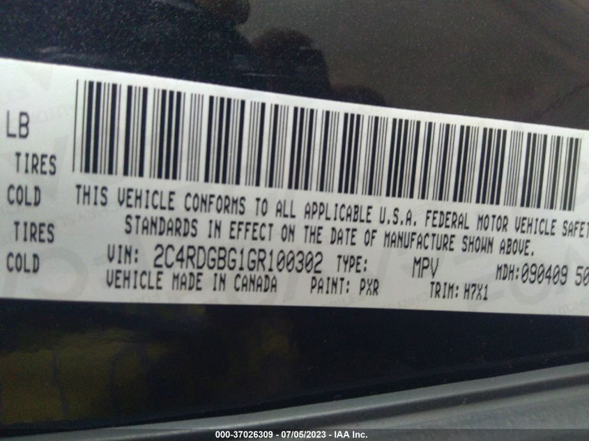2016 DODGE GRAND CARAVAN SE - 2C4RDGBG1GR100302
