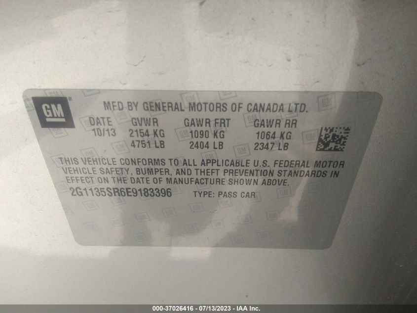 2014 CHEVROLET IMPALA LT ECO - 2G1135SR6E9183396