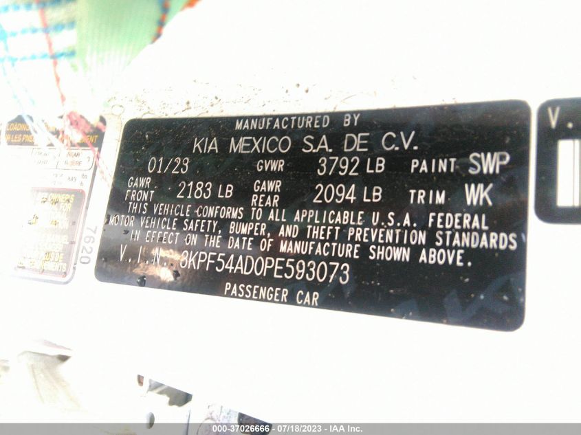 2023 KIA FORTE GT-LINE - 3KPF54AD0PE593073