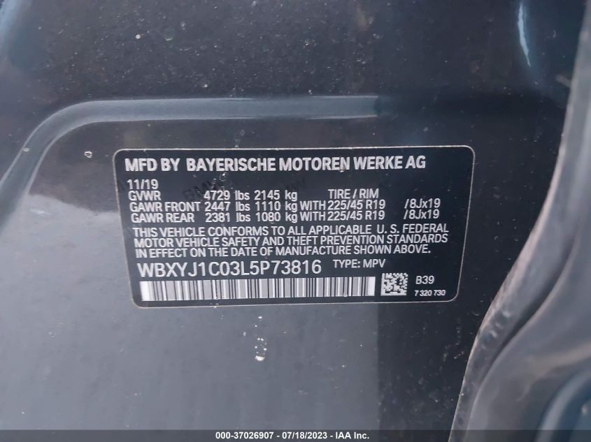 2020 BMW X2 XDRIVE28I - WBXYJ1C03L5P73816