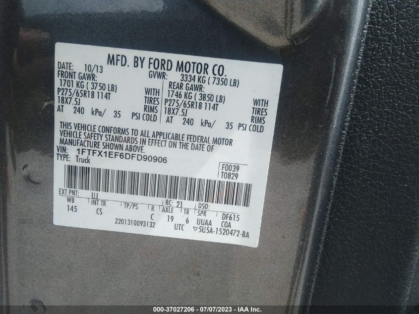 2013 FORD F-150 STX - 1FTFX1EF6DFD90906