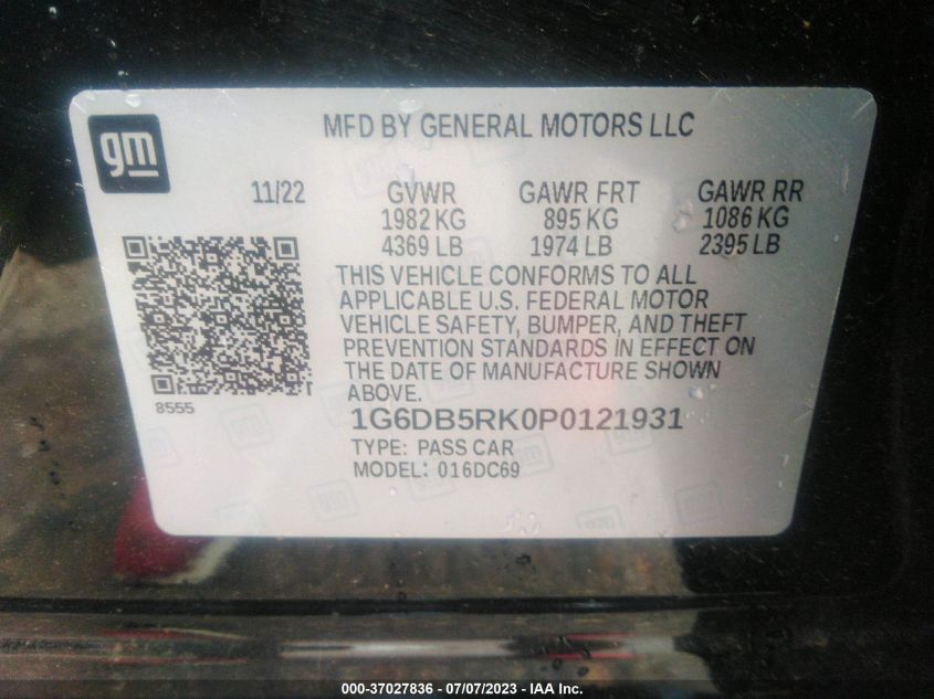 2023 CADILLAC CT4 PREMIUM LUXURY - 1G6DB5RK0P0121931