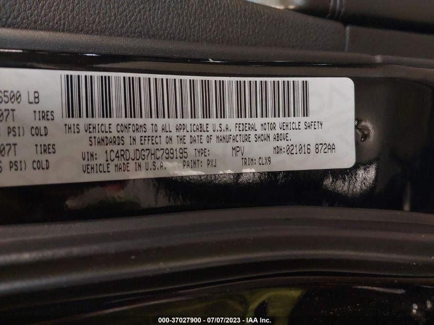 2017 DODGE DURANGO GT - 1C4RDJDG7HC799195