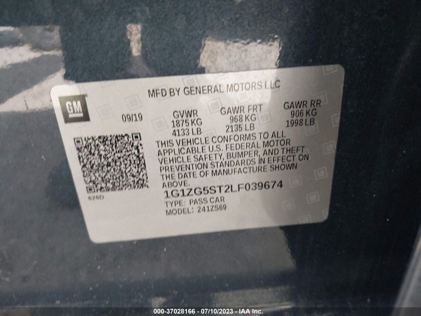 2020 CHEVROLET MALIBU RS - 1G1ZG5ST2LF039674