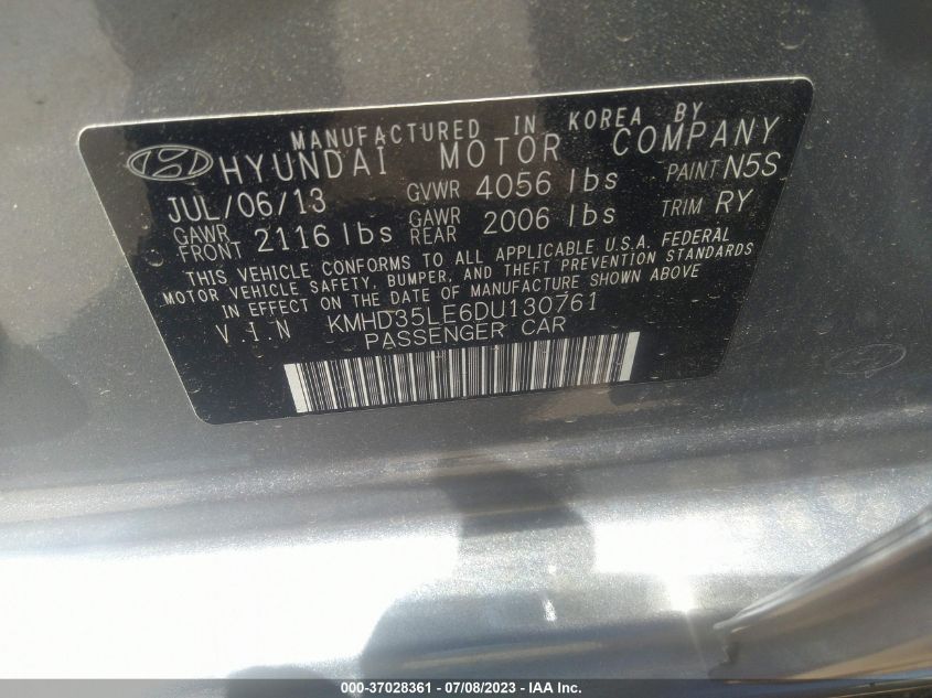 2013 HYUNDAI ELANTRA GT - KMHD35LE6DU130761