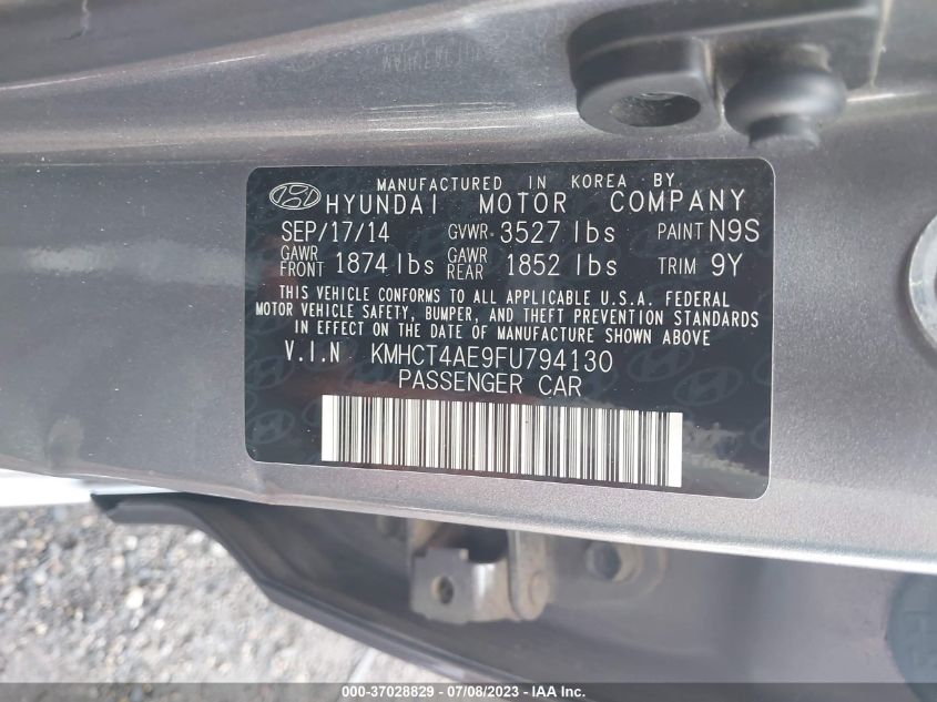 2015 HYUNDAI ACCENT GLS - KMHCT4AE9FU794130