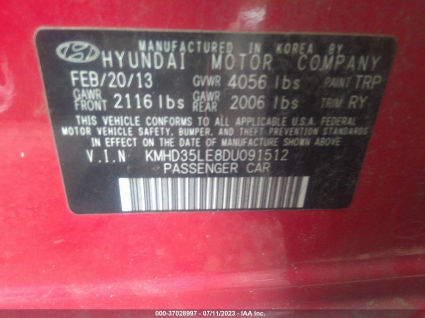 2013 HYUNDAI ELANTRA GT - KMHD35LE8DU091512