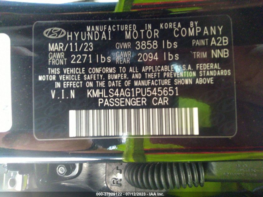 KMHLS4AG1PU545651 Hyundai Elantra SEL 9