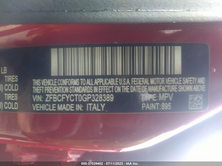 2016 FIAT 500X TREKKING - ZFBCFYCT0GP328389