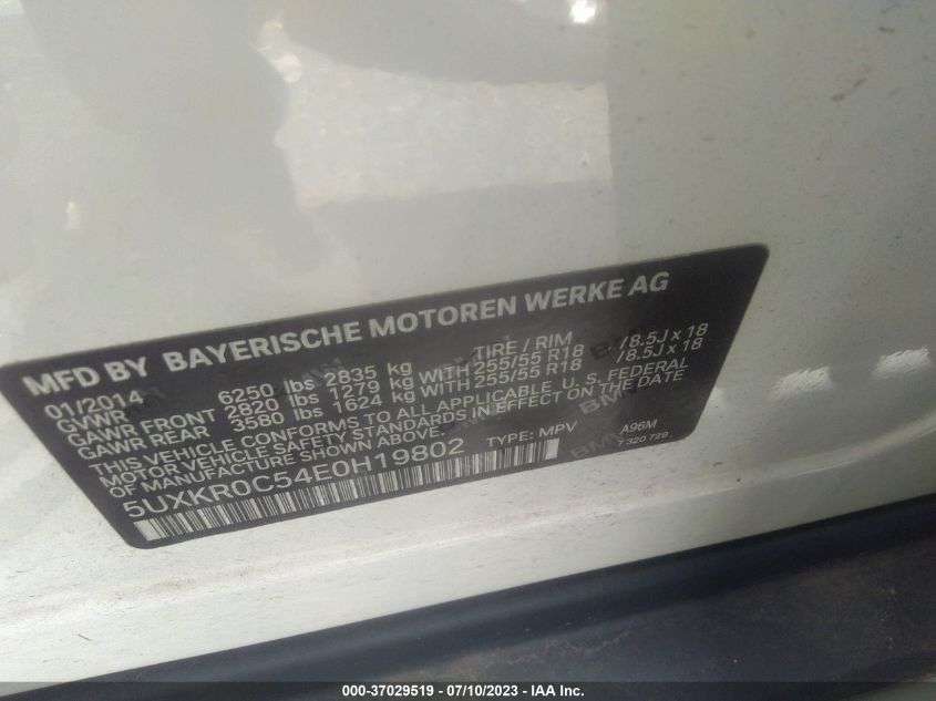 5UXKR0C54E0H19802 2014 BMW X5, photo no. 9