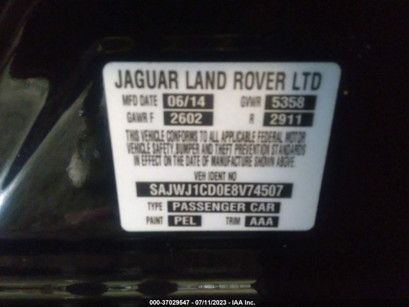 2014 JAGUAR XJ - SAJWJ1CD0E8V74507