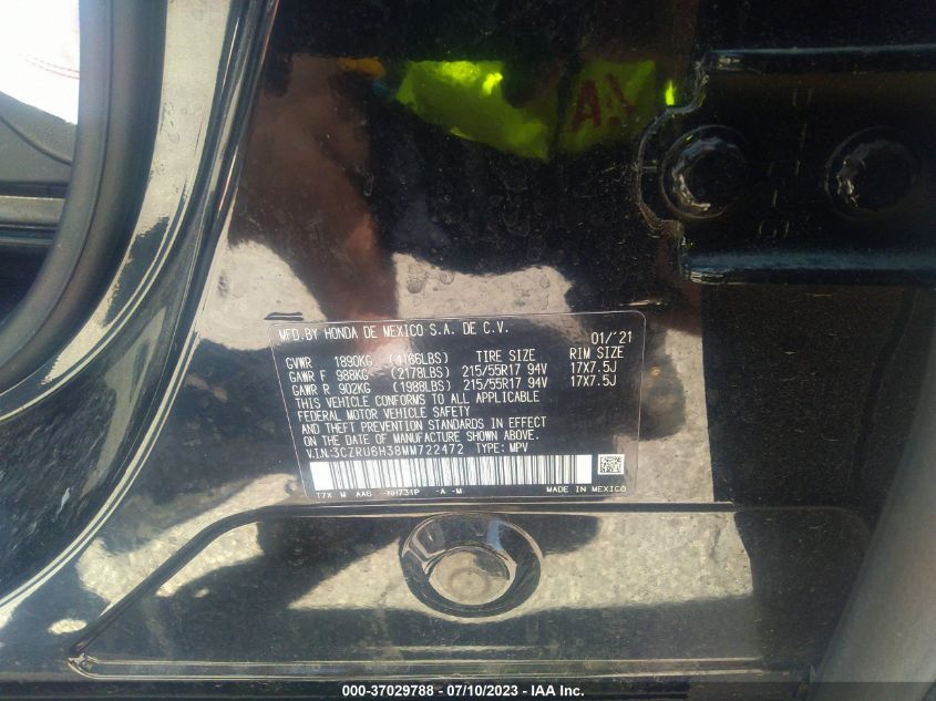 2021 HONDA HR-V LX - 3CZRU6H38MM722472