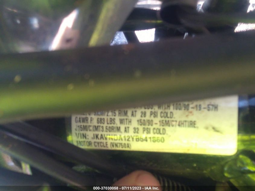 2004 KAWASAKI VN750 JKAVNDA124B541860
