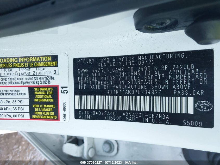 2023 TOYOTA CAMRY LE - 4T1R11AK8PU734927