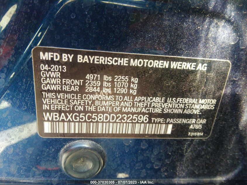2013 BMW 5 SERIES 528I - WBAXG5C58DD232596