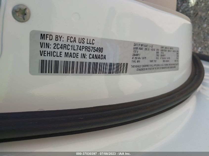 2023 CHRYSLER PACIFICA - 2C4RC1L74PR575490