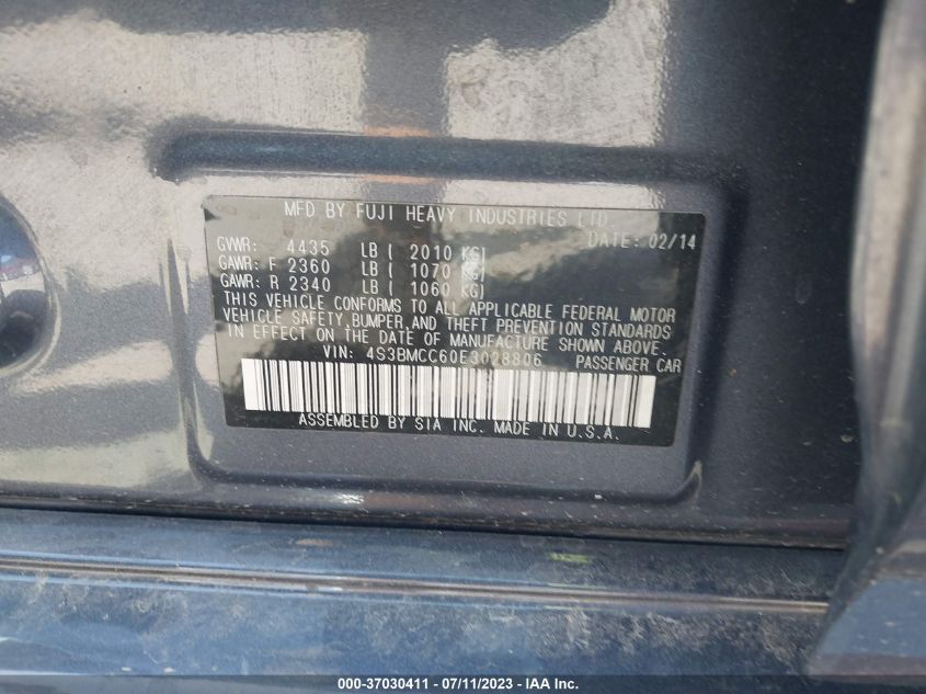 2014 SUBARU LEGACY 2.5I PREMIUM - 4S3BMCC60E3028806