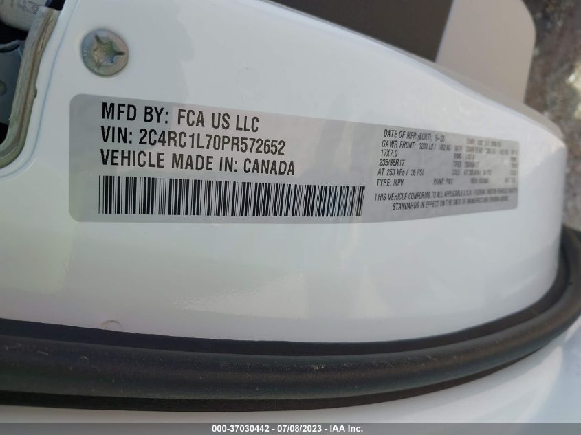 2023 CHRYSLER PACIFICA - 2C4RC1L70PR572652