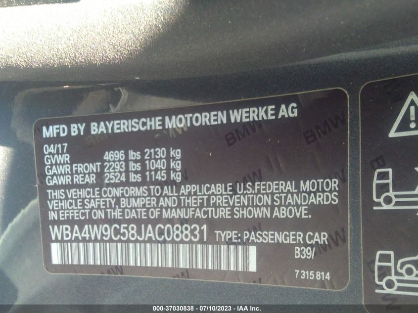 2018 BMW 4 SERIES 440I XDRIVE - WBA4W9C58JAC08831