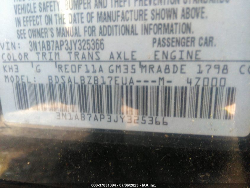 2018 NISSAN SENTRA S - 3N1AB7AP3JY325366