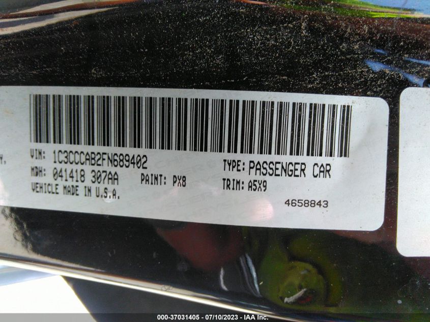2015 CHRYSLER 200 LIMITED - 1C3CCCAB2FN689402