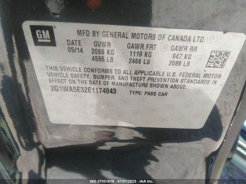 2014 CHEVROLET IMPALA LIMITED LS - 2G1WA5E32E1174843