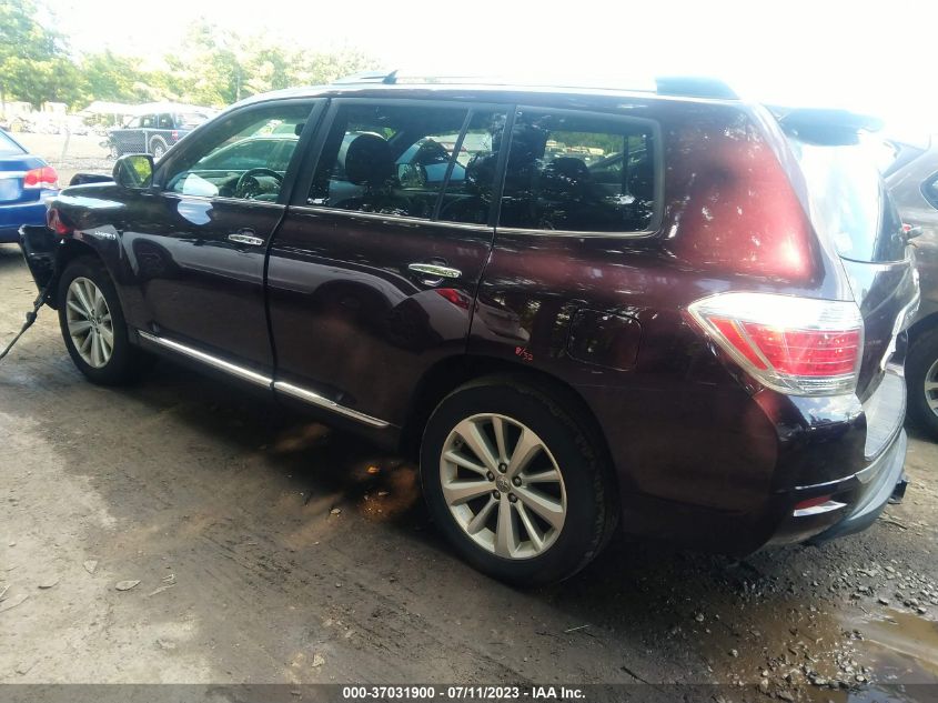 2013 TOYOTA HIGHLANDER HYBRID LIMITED - JTEDC3EH3D2011122