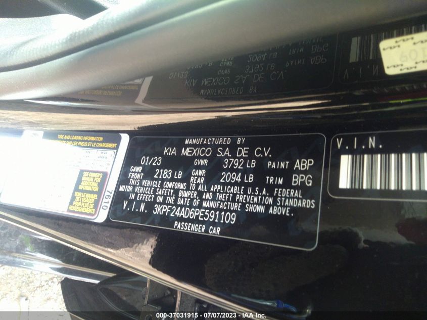 2023 KIA FORTE LXS - 3KPF24AD6PE591109