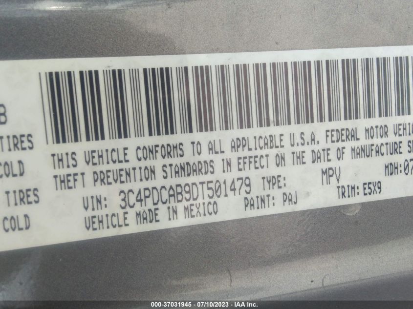 2013 DODGE JOURNEY AMERICAN VALUE PKG - 3C4PDCAB9DT501479
